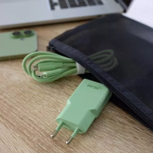 USB-C Ladegerät 30W grün, Dual USB-C, PD/PPS, GaN