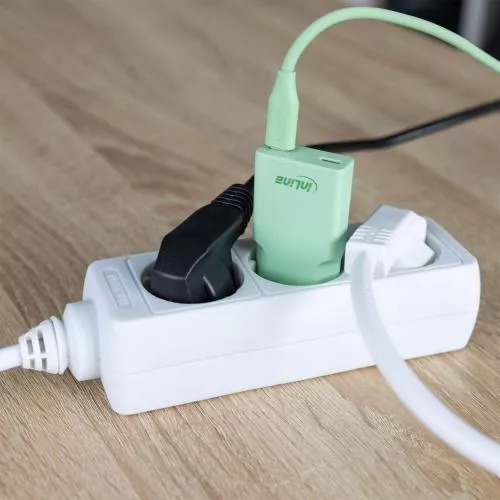 USB-C Ladegerät 30W grün, Dual USB-C, PD/PPS, GaN
