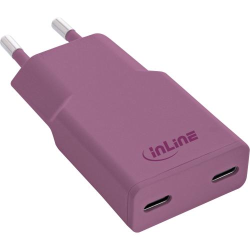 USB-C Ladegerät 30W violett, Dual USB-C, PD/PPS, GaN