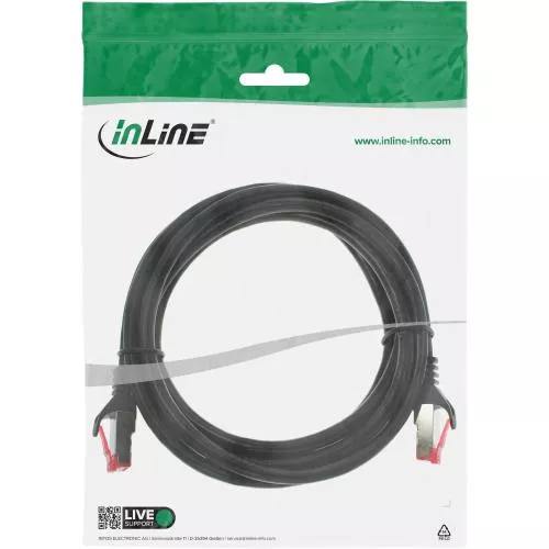 Cat.6 Patchkabel S/FTP, 2 m, schwarz – InLine 76402S