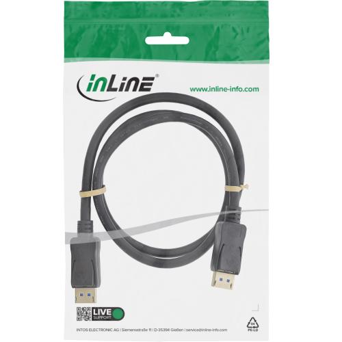 Preview: DisplayPort 2.1 Kabel UHBR20, 80 Gb/s, vergoldete Kontakte