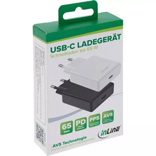 USB-C Netzteil 65W weiß, Power Delivery, PPS, AVS