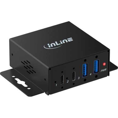 USB 3.2 Industrie-Hub 4-Port, 2x USB-A/2x USB-C, Metall