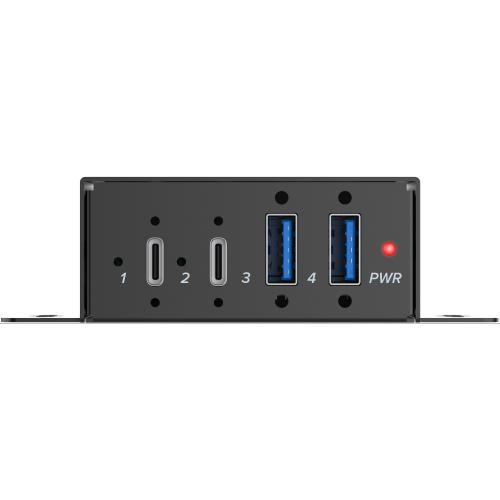 Preview: USB 3.2 Industrie-Hub 4-Port, 2x USB-A/2x USB-C, Metall