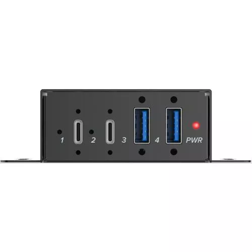 USB 3.2 Industrie-Hub 4-Port, 2x USB-A/2x USB-C, Metall