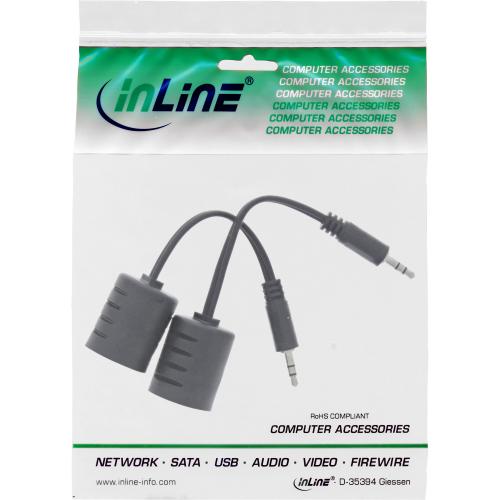 Preview: Audio über RJ45 Adapter passiv, 2x Klinke 3,5mm, 2er Pack