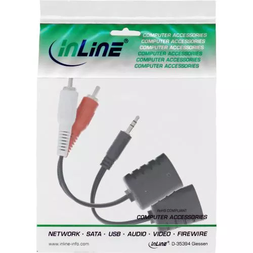 Audio über RJ45 Adapter passiv, 2x Cinch/1x Klinke