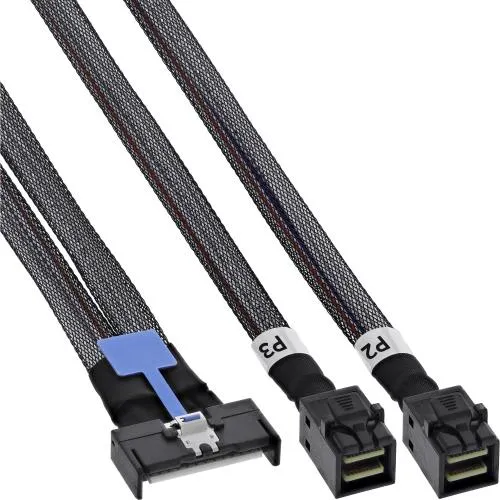 MCIO x8 auf 2x MiniSAS-HD SFF-8643 Adapterkabel, 0,75 m