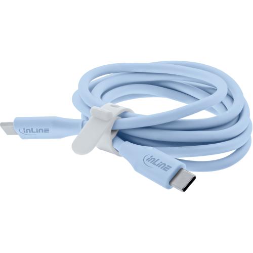 Preview: USB-C Schnellladekabel 100W blau, Silikon, PD