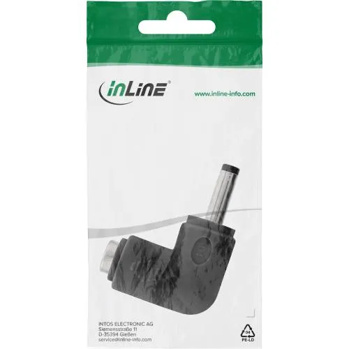 DC Winkeladapter 4,0x1,7 mm, Stecker/Buchse, schwarz