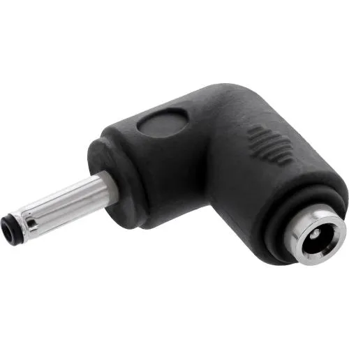 DC Winkeladapter 3,5x1,35 mm, Stecker/Buchse, schwarz
