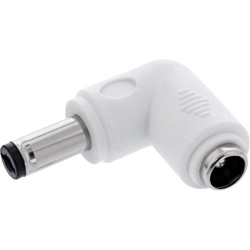 DC Winkeladapter 5,5x2,5 mm, Stecker/Buchse, weiß