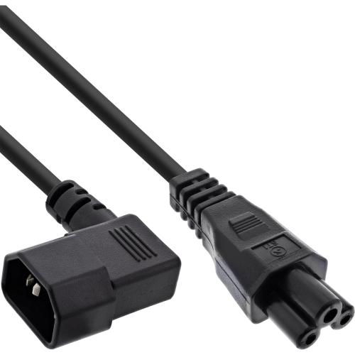 Preview: Netzkabel C14 gewinkelt auf C5, schwarz