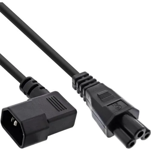 Netzkabel C14 gewinkelt auf C5, schwarz