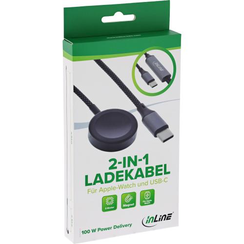 Preview: 2-in-1 Ladekabel USB-C + Apple Watch, 100 W, 1,2 m
