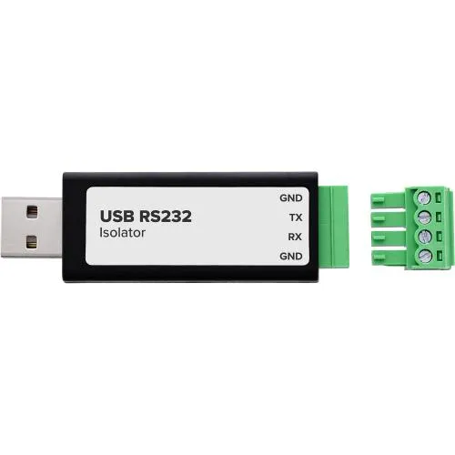 USB zu RS232 Konverter mit Isolator, USB-A auf Schraubklemme