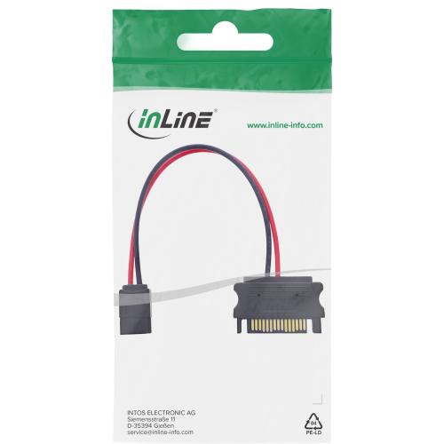 Preview: SATA Stromadapter, 15-pol. SATA Buchse auf 6-pol. SlimSATA Stecker, 0,15 m