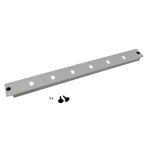 Frontplatte für LWL Breakoutbox 19" – 6-fach LC Duplex / SC / E2000 – unbestückt – Grau