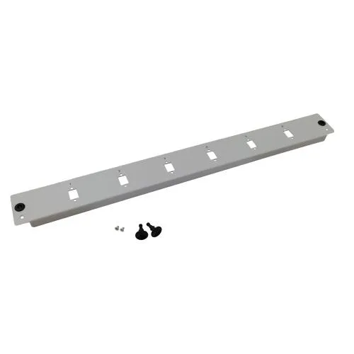 Frontplatte für LWL Breakoutbox 19" – 6-fach LC Duplex / SC / E2000 – unbestückt – Grau