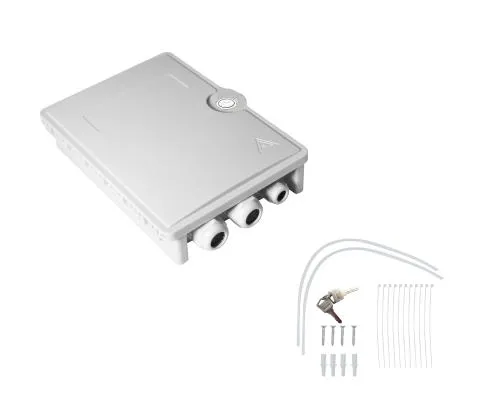 FTTH Hausanschlussbox – 6× LC Quad / SC Duplex – max. 24 Fasern – unbestückt – Grau