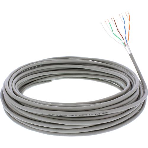 InLine® Telefon Kabel 8adrig 4x2x0,6mm zum Verlegen 25m Ring