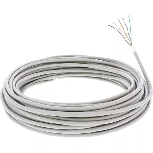 InLine® Telefon Kabel 8adrig 4x2x0,6mm zum Verlegen 100m Rolle