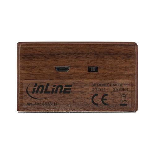 InLine® woodbrick Induktionslautsprecher im Echtholzgehäuse Walnuss