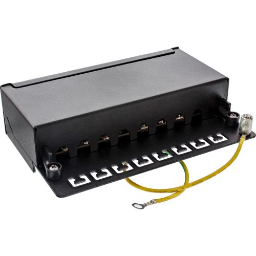 Preview: Patchpanel Cat.6A – 8-fach, Tisch/Wandmontage, schwarz (RAL 9005)