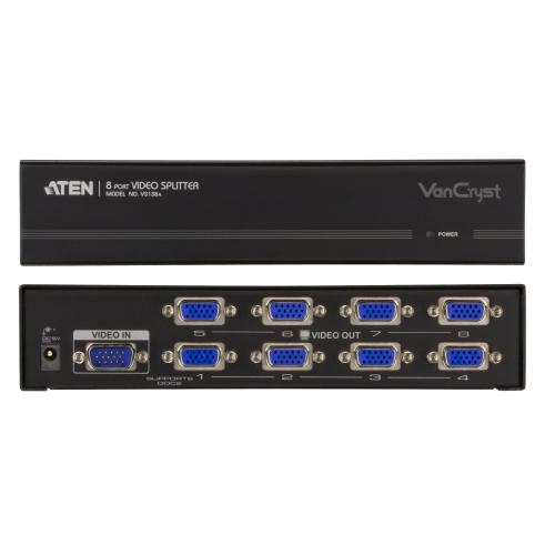 ATEN VS138A Video Splitter SVGA 8fach Monitor Verteiler 450MHz