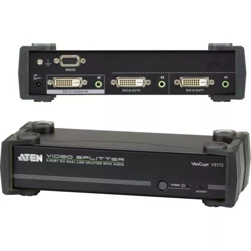 ATEN VS172 Video Splitter DVI 2fach Monitor Verteiler mit Audio Dual Link