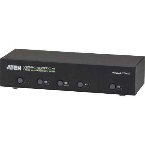 ATEN VS0401 Monitor Umschalter VGA 4fach mit Audio über RS-232 steuerbar
