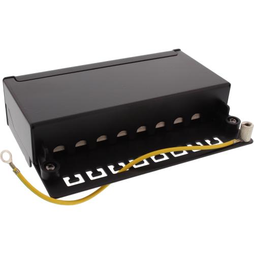 Preview: Patchpanel Cat.6A – 8-fach, kompakte Bauform, Tisch/Wandmontage, schwarz (RAL 9005)