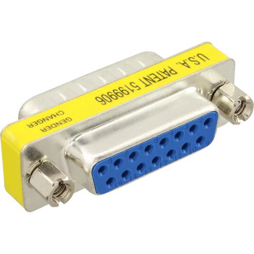 Preview: Mini Gender Changer – 15-pol Sub-D Stecker auf Buchse, kompakt