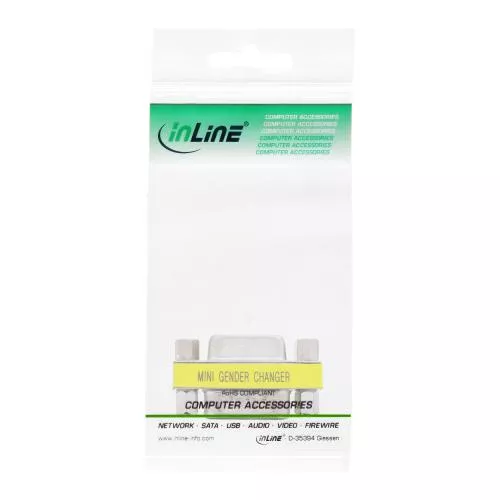Mini Gender Changer – 9-pol Sub-D Stecker auf Buchse, 1:1 Belegung