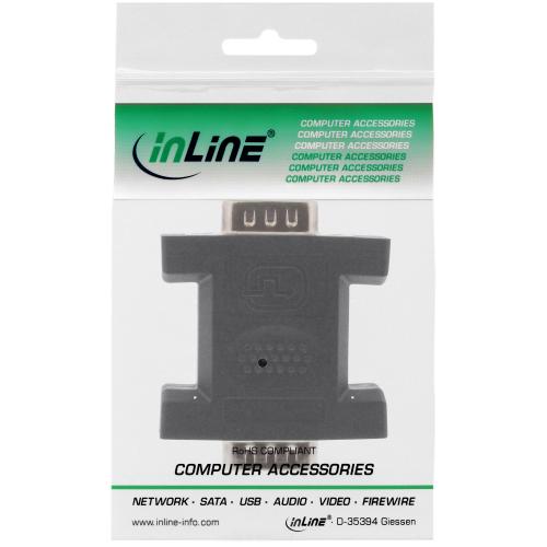 InLine® Mini Gender Changer 9pol Stecker / Stecker lange Bauform
