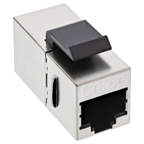 Preview: RJ45 Keystone-Modul Cat.5e, Buchse/Buchse, Snap-In, ungeschirmt