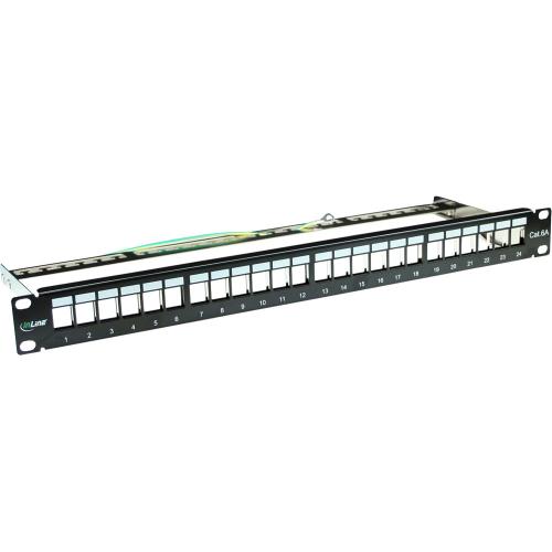Patchpanel Leerblech – 24-fach, 19" (48,26 cm), 1HE, schwarz, für Keystone Snap-In Module