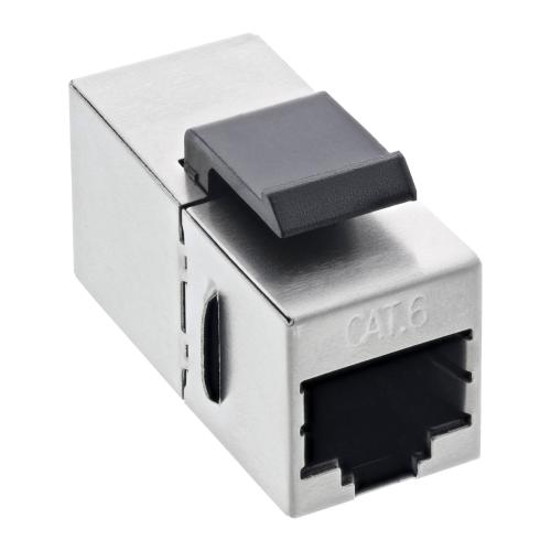 Preview: RJ45 Keystone-Modul Cat.6, Buchse/Buchse, Snap-In, ungeschirmt