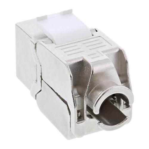 Preview: RJ45 Keystone-Modul Cat.6A, geschirmt, Snap-In, LSA, schmale Bauform