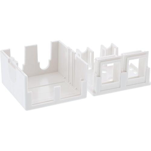 Preview: Anschlussdose Aufputz für 2x Keystone RJ45 Buchse, weiß