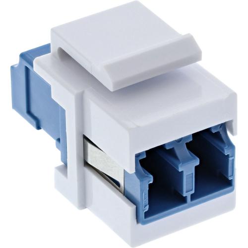 LWL Keystone Snap-In Kupplung LC/LC, Duplex, Singlemode, Weiß/Blau