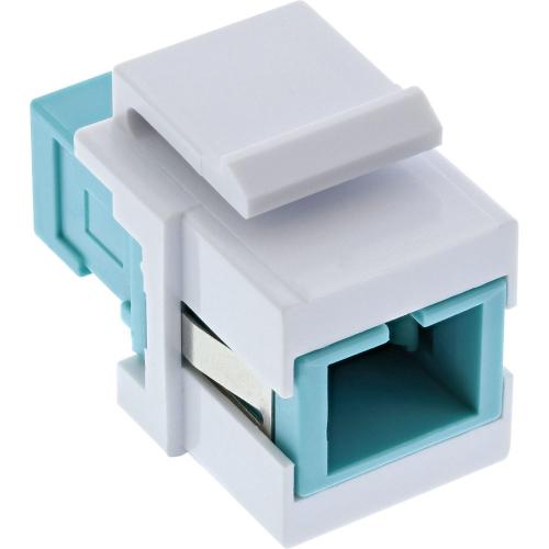LWL Keystone Snap-In Kupplung SC/SC, Simplex, Multimode, Weiß/Türkis
