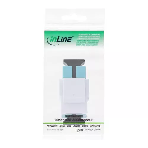 LWL Keystone Snap-In Kupplung SC/SC, Simplex, Multimode, Weiß/Türkis