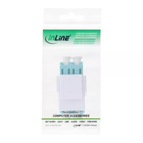 LWL Keystone Snap-In Kupplung LC/LC, Duplex, Multimode, Weiß/Türkis