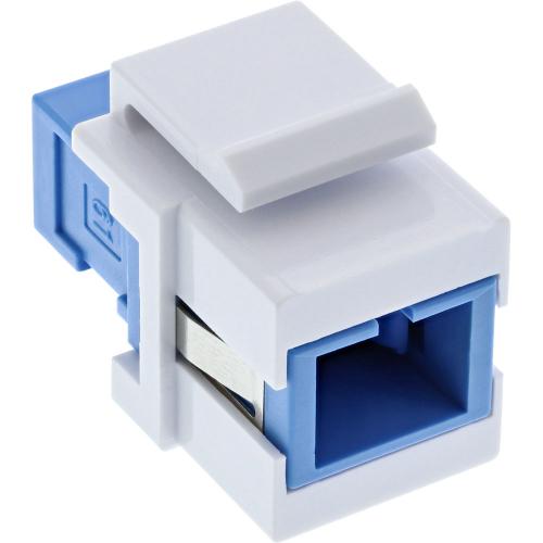 LWL Keystone Snap-In Kupplung SC/SC, Simplex, Singlemode, Weiß/Blau