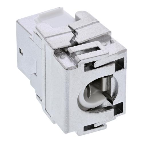 Preview: RJ45 Keystone-Modul Cat.6A, geschirmt, Snap-In, LSA, mit Zugentlastung