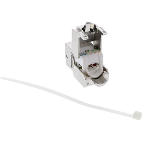 Preview: RJ45 Keystone-Modul Cat.6A, geschirmt, Snap-In, LSA, mit Staubschutz