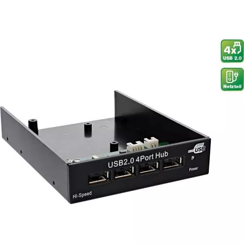InLine® USB 2.0 Hub 4fach für den 3,5Zoll Schacht schwarz
