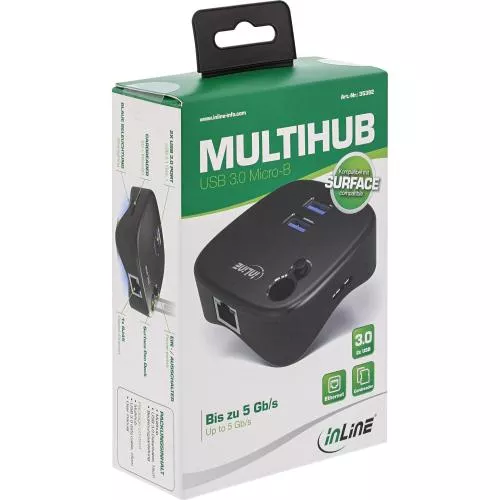 InLine® USB 3.0 Multihub schwarz