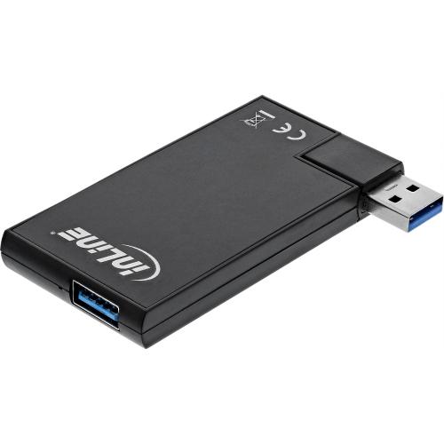 Preview: InLine® 180 Twist Hub USB 3.0 4 Port drehbar schwarz